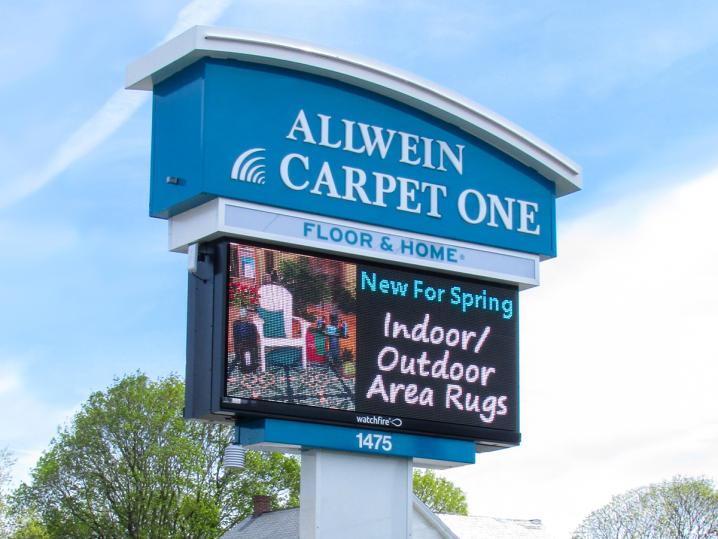 Double-sided 10mm LED sign at Allwein Carpet One in Annville PA.
